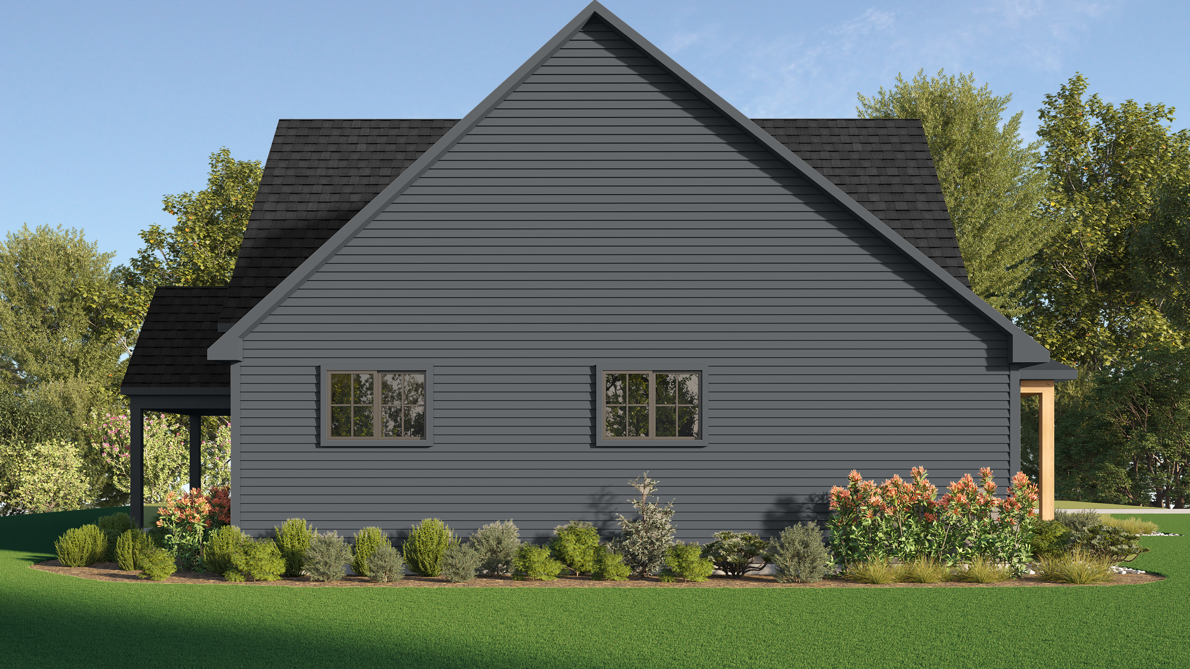 Rendering- Left View in Wrought Iron